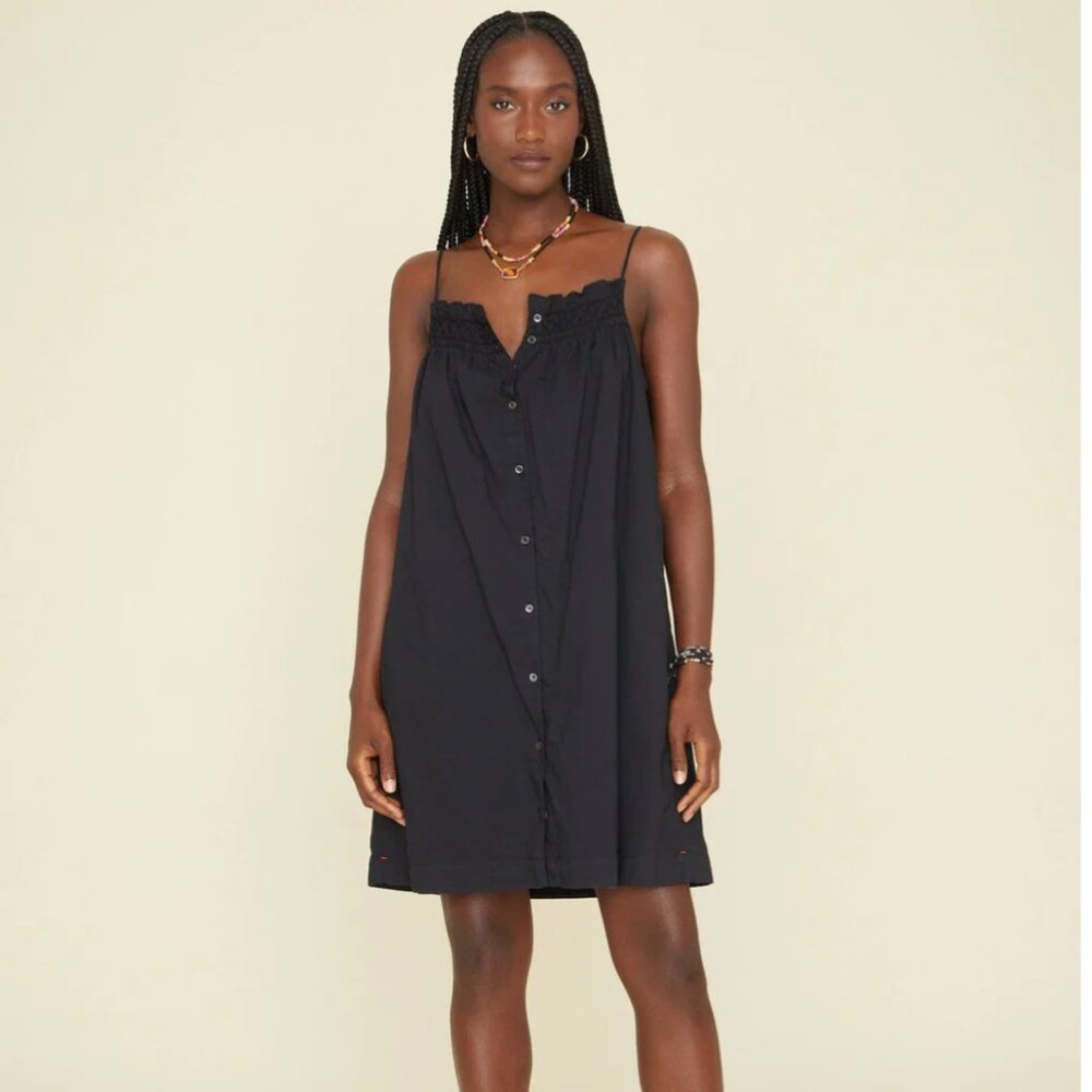 XiRENA Black Button-Front Mini Dress